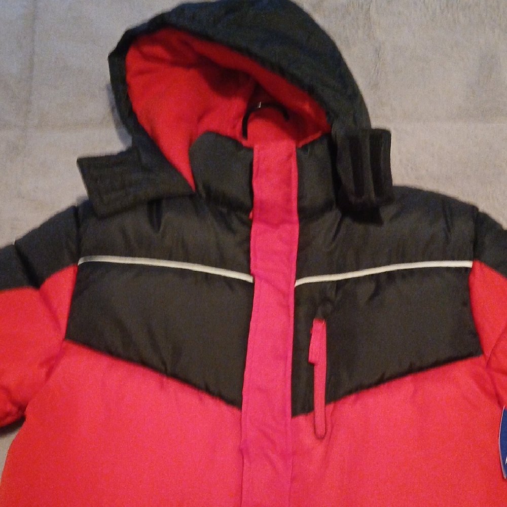 Kids' Red and Black Puffer Jacket